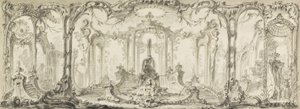 Ontwerp voor een decoratieve versiering door Jacques de Lajoüe